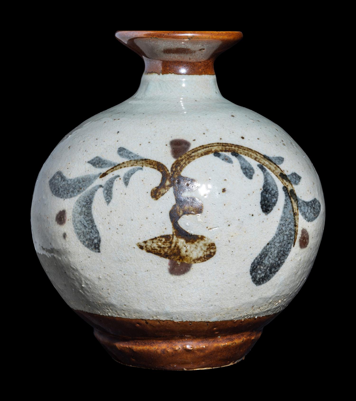 A Japanese Painted Stoneware Jar