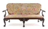 A George II Style Mahogany Settee Height 40 1/2 x width 73 1/2 inches. — CIRCA 1900