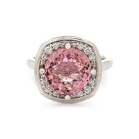 PINK TOURMALINE AND DIAMOND RING