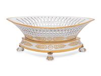 A Sèvres Style Porcelain Centerpiece Basket and Stand