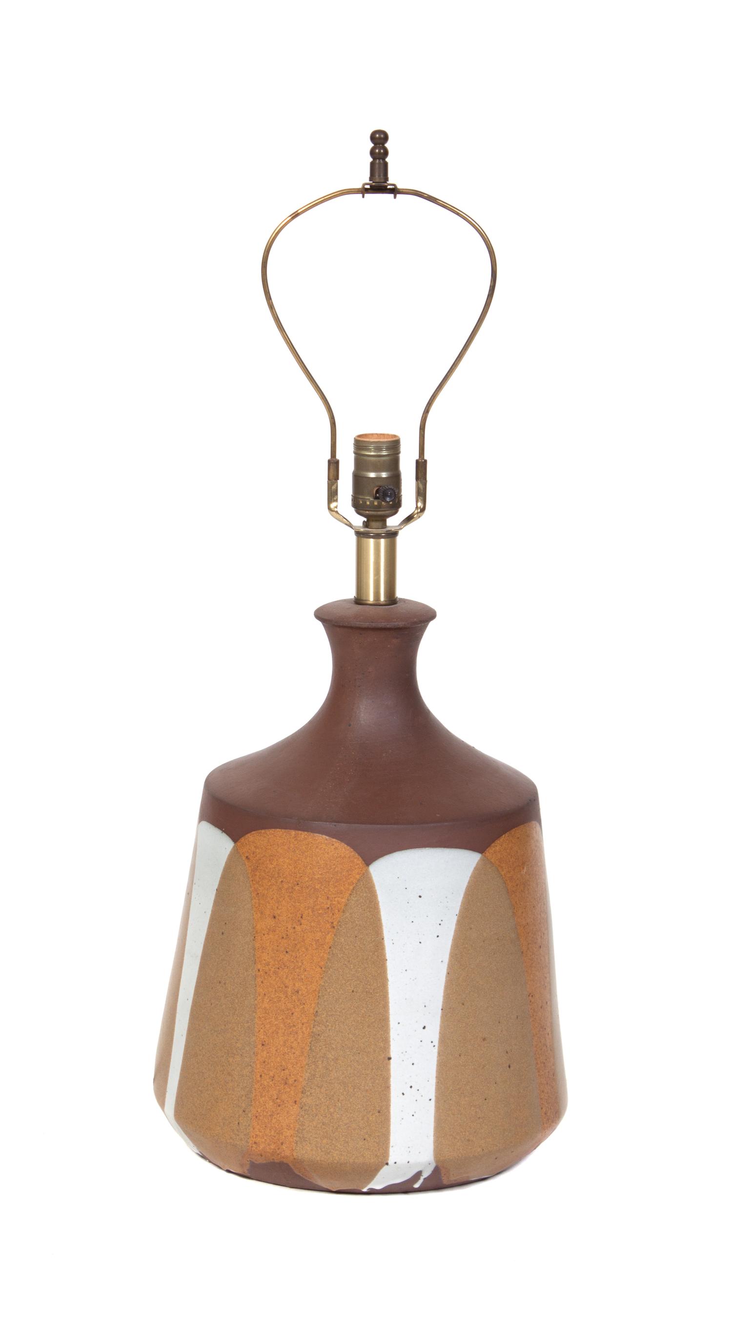 A Ceramic Table Lamp Height 29 inches. — 20TH CENTURY