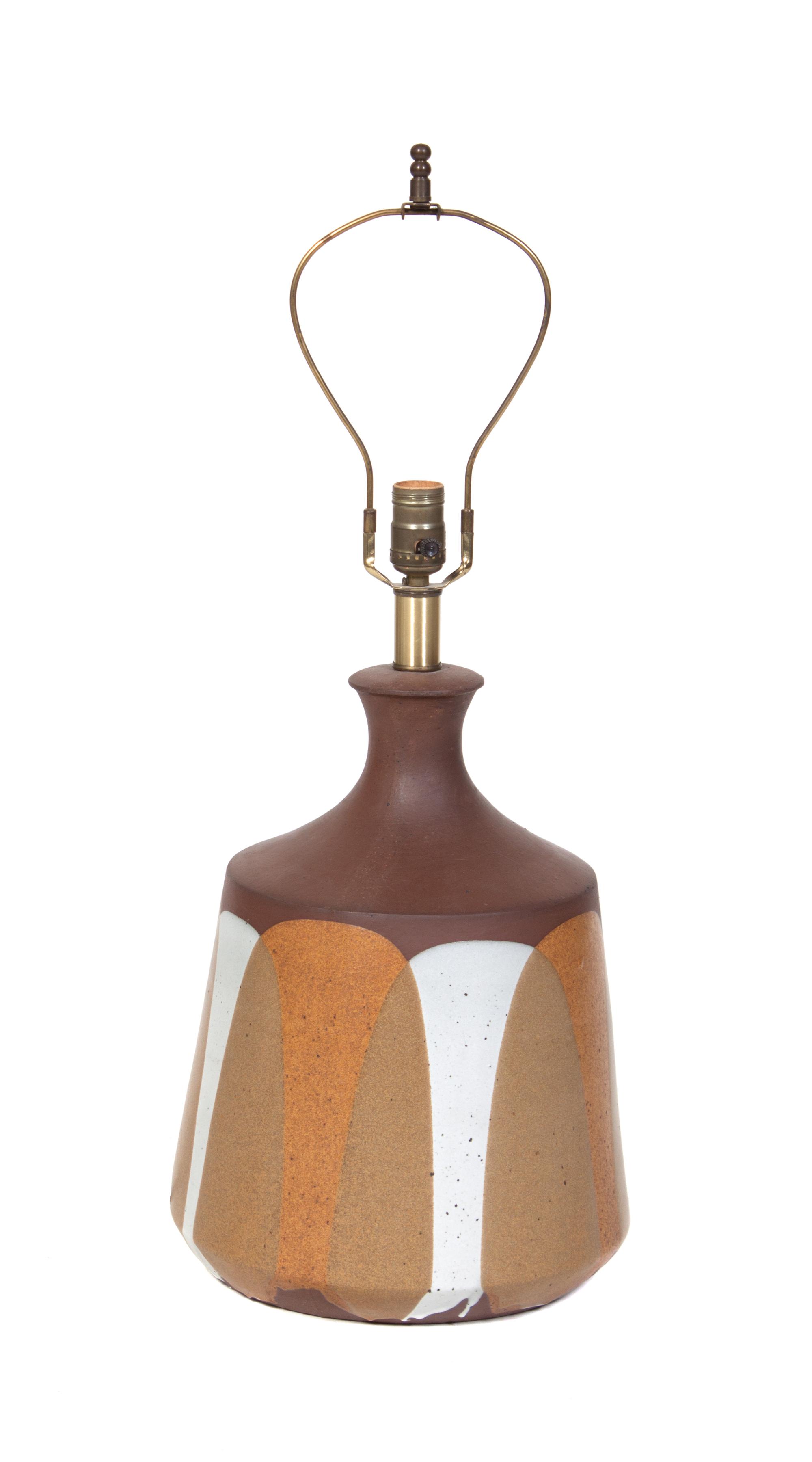 A Ceramic Table Lamp Height 29 inches. — 20TH CENTURY