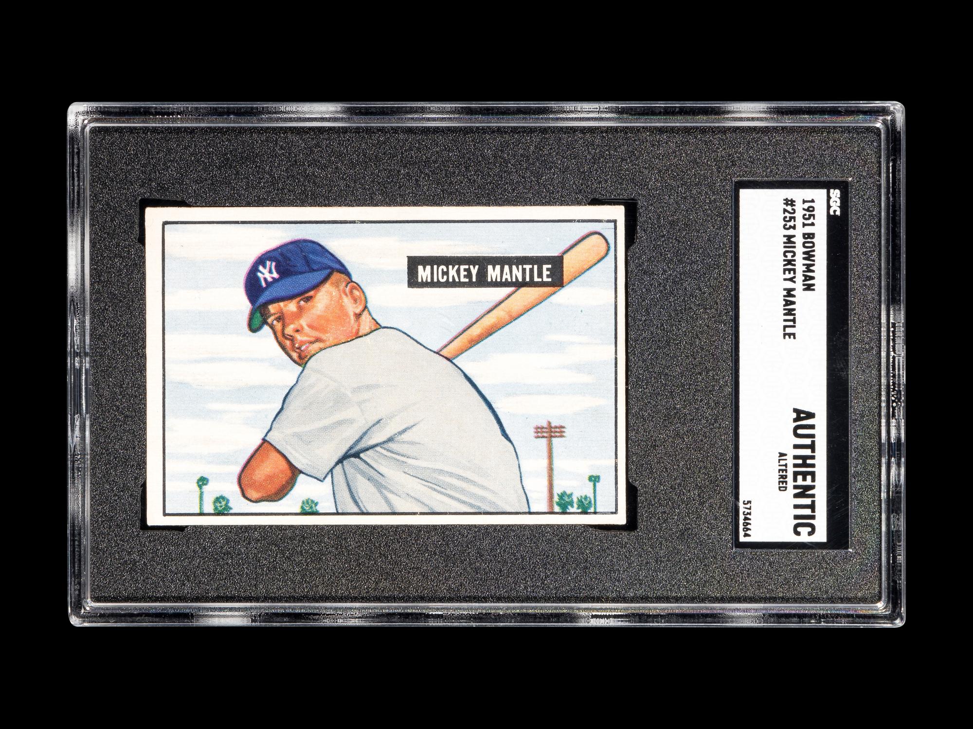 A 1951 Bowman Mickey Mantle Rookie Baseball Card No. 253 (SGC AUTHENTIC)