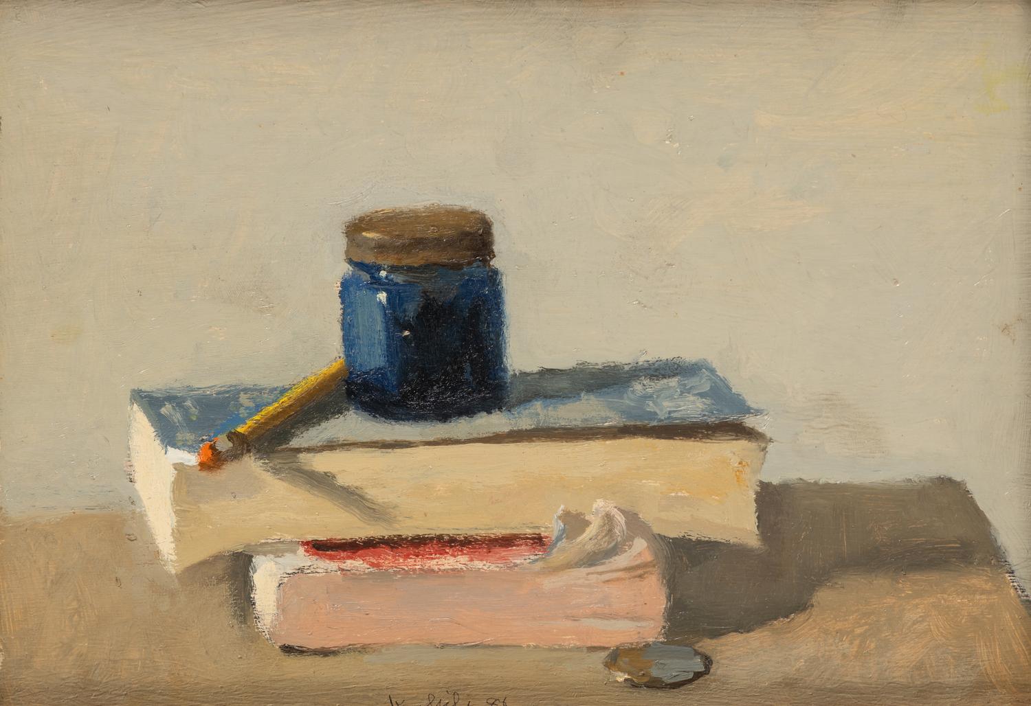 Still Life after John F. Peto: Books and Ink Bottle , 1980