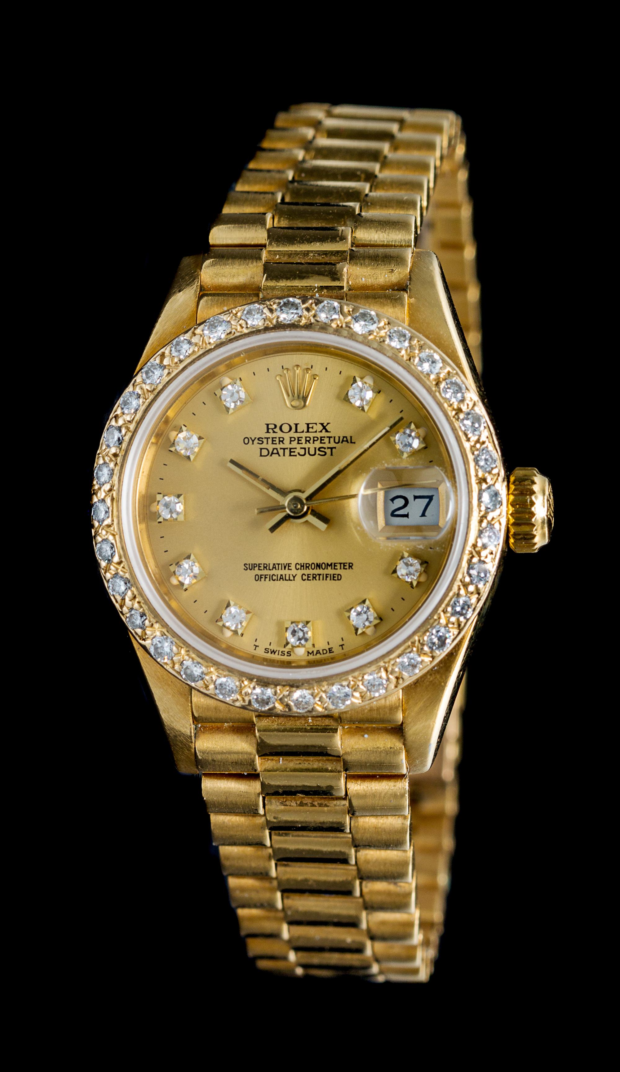 An 18 Karat Yellow Gold and Diamond Ref. 69278 Datejust Wristwatch, Rolex,