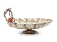 A Fabergé Silver, Parcel-Gilt and Hardstone Mounted Fruit Bowl
