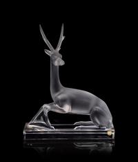 A Lalique Deer Ornament