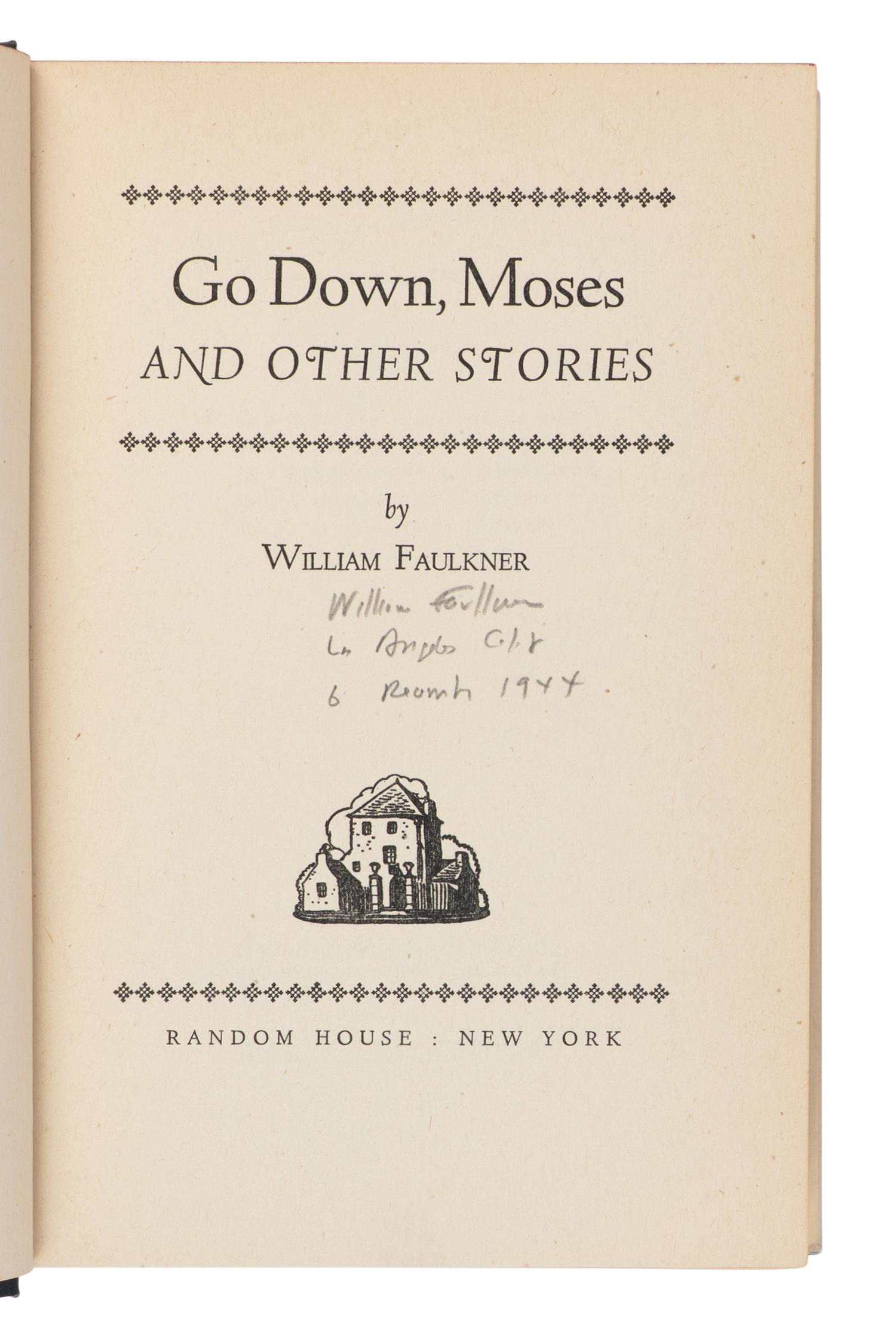 FAULKNER, William (1897-1962). Go Down, Moses and Other Stories . New York: Random House, 1942.