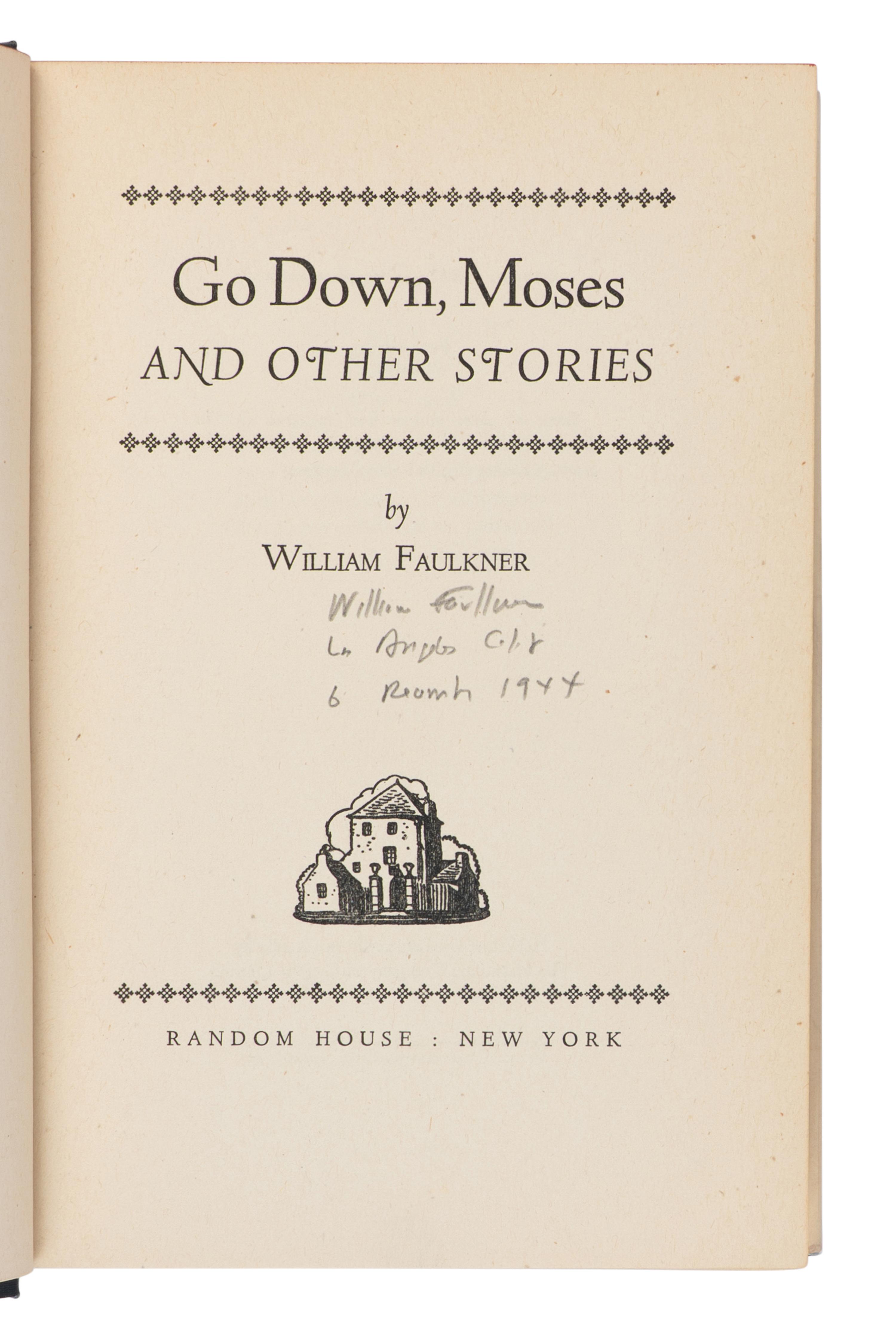 FAULKNER, William (1897-1962). Go Down, Moses and Other Stories . New York: Random House, 1942.