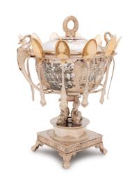 A French Silver and Cut Glass Master Sugar