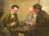 Oskar Gross, (American, 1871-1963), Game of Chess
