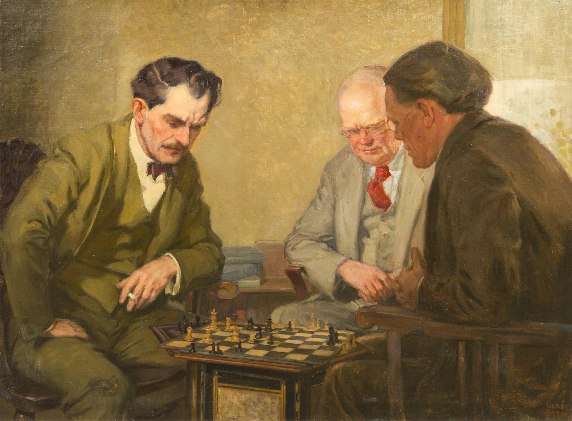 Oskar Gross, (American, 1871-1963), Game of Chess