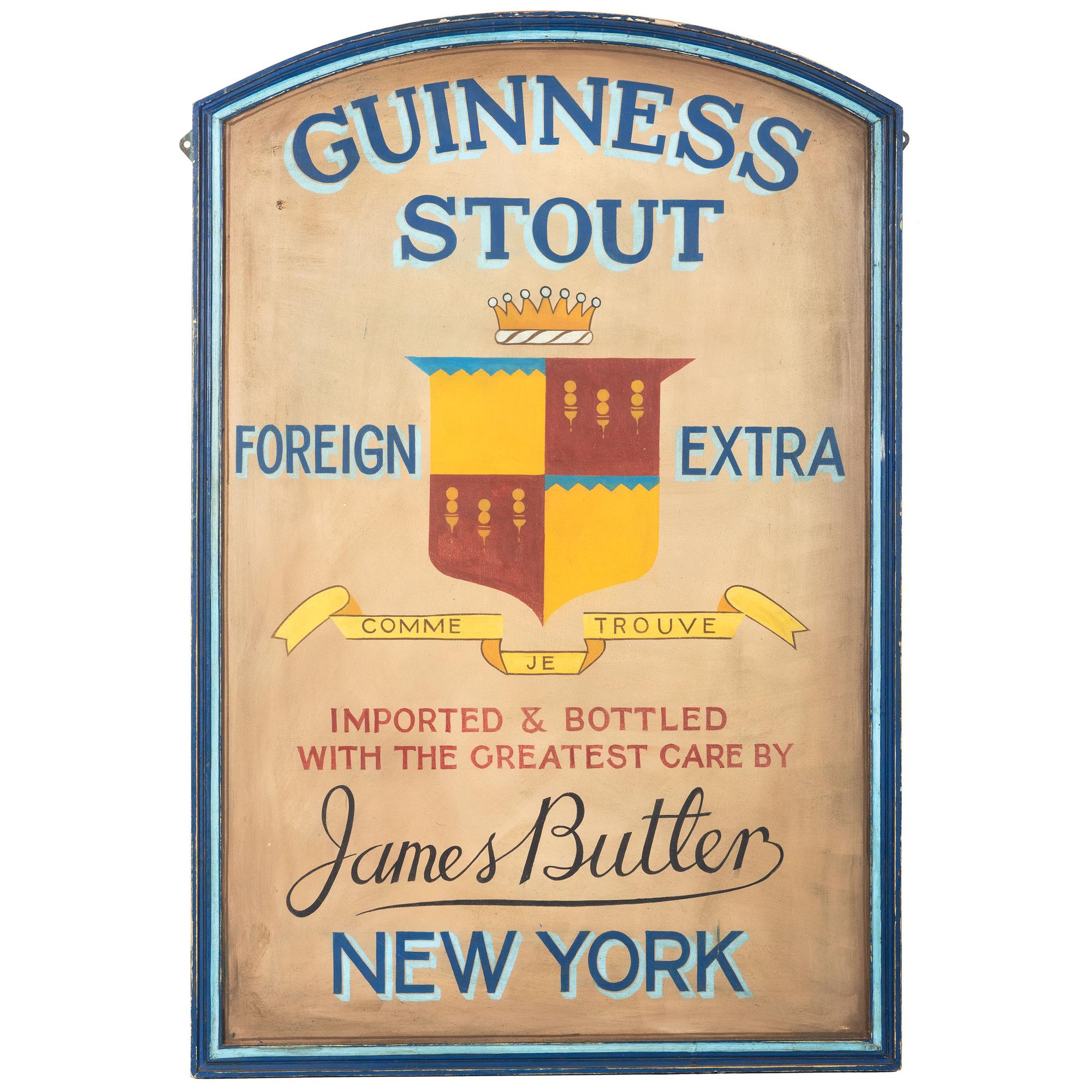 A Guinness Painted Wood Trade Sign for James Butler