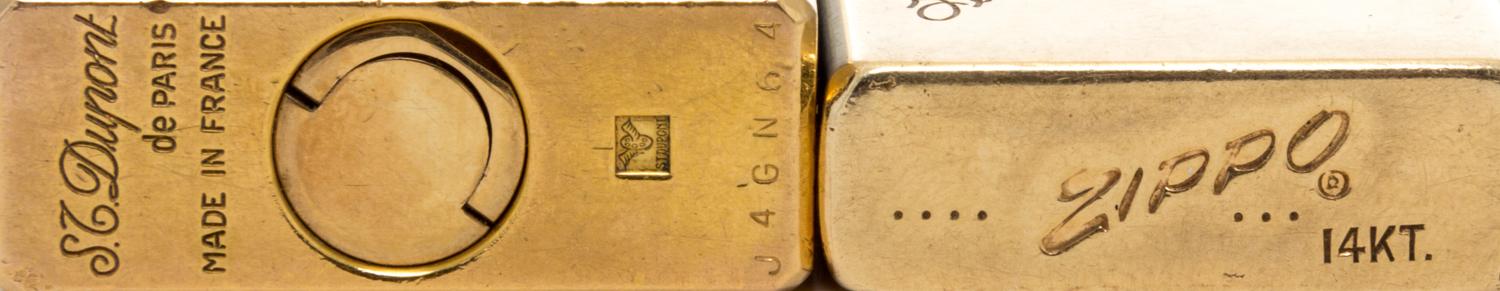 A Zippo 14-Karat Gold Lighter Height 2 1/8 inches. — 1959