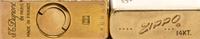 A Zippo 14-Karat Gold Lighter Height 2 1/8 inches. — 1959