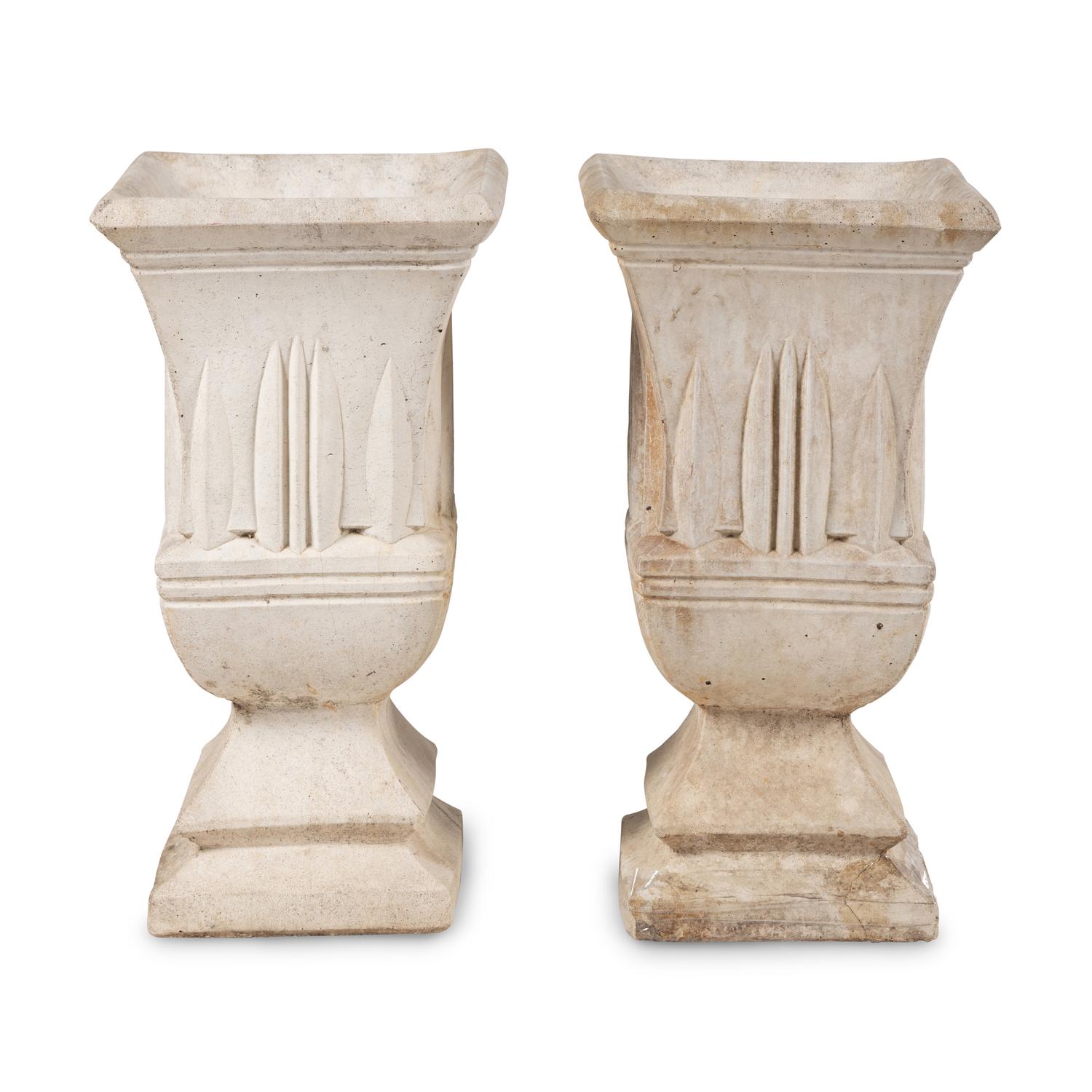A Pair of Art Deco Cast Composition Jardinières