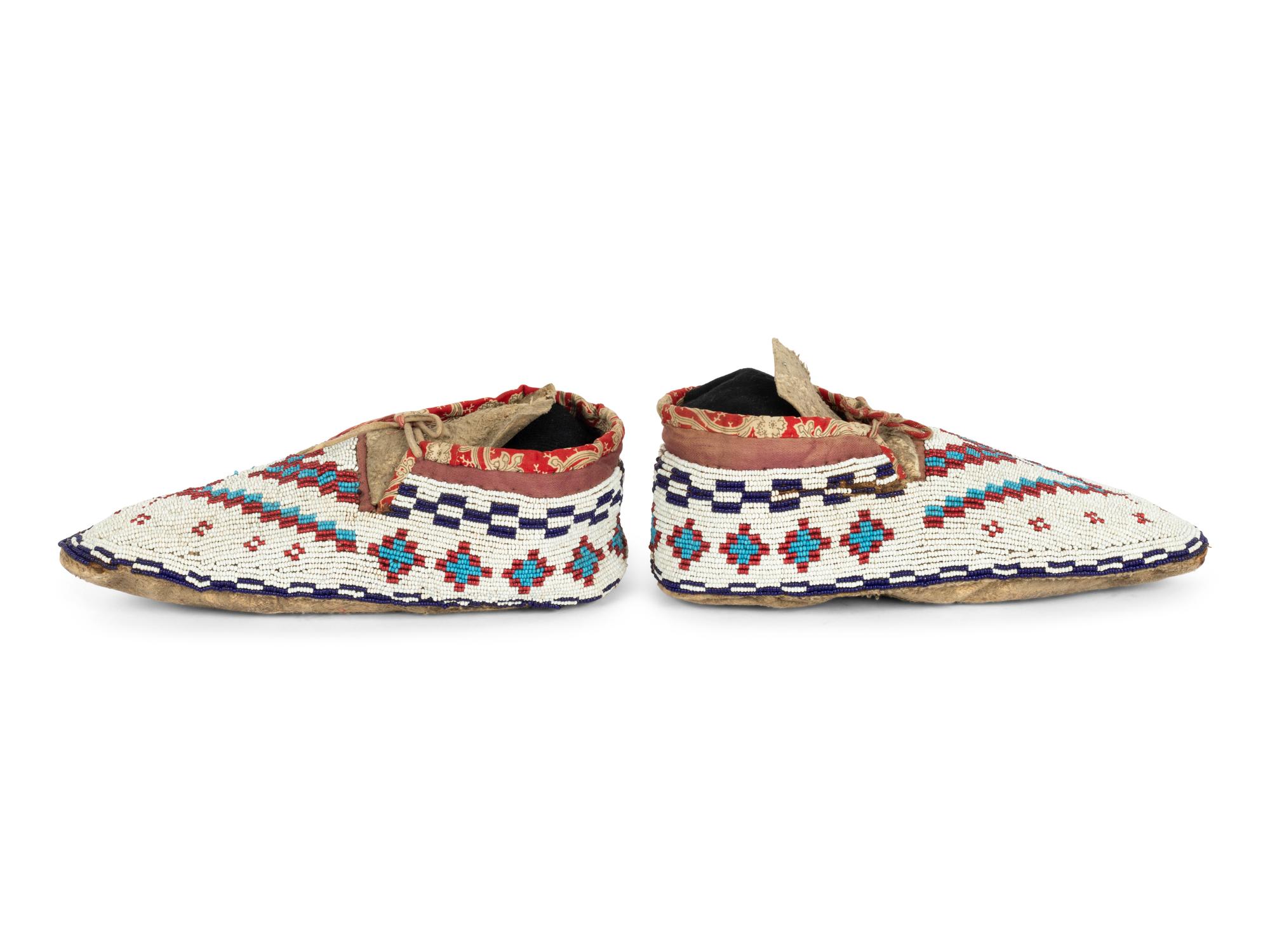 Cree Beaded Hide Moccasins