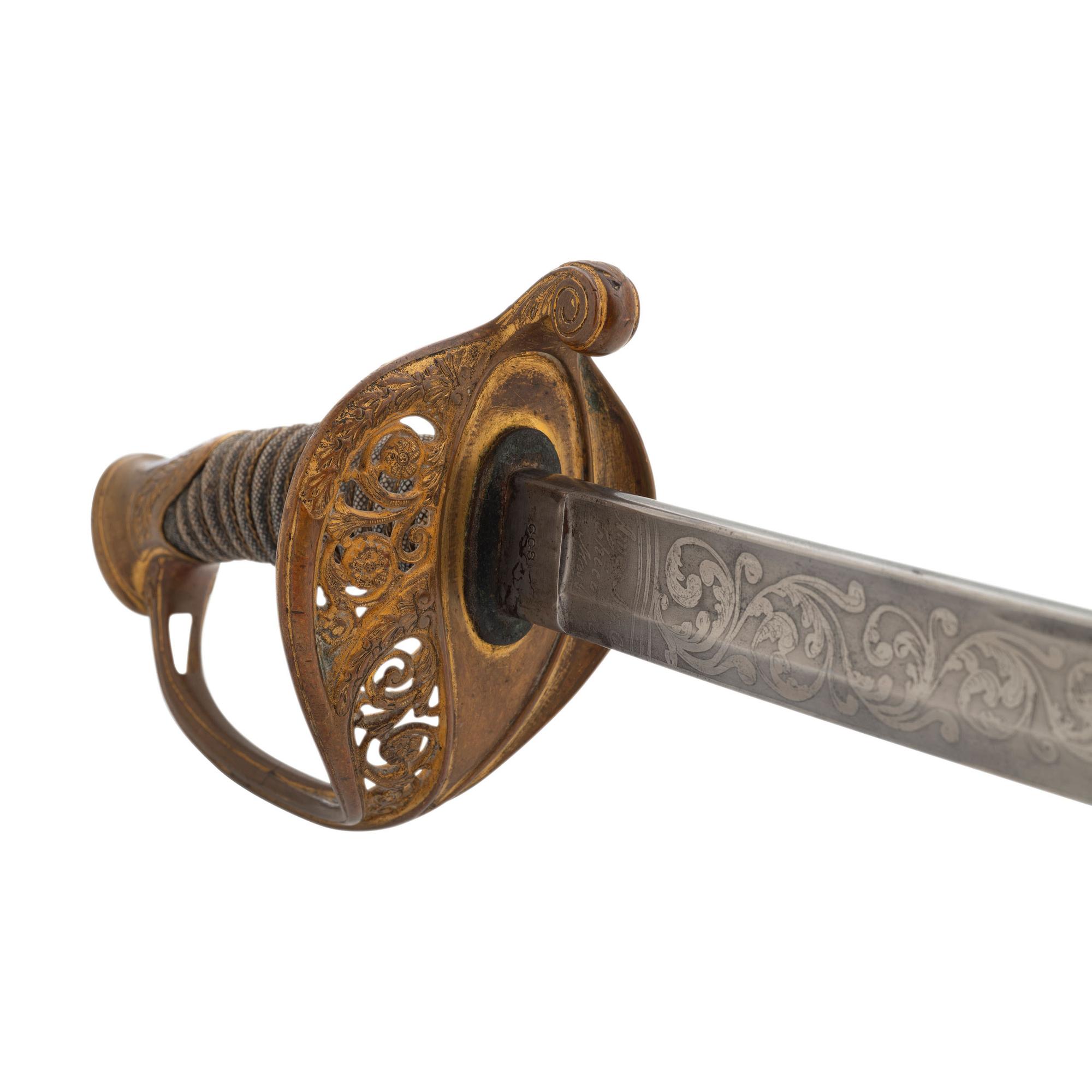 1862 Dated and Inspected Ames Model 1850 Foot Officers Sword with Presentation to Capt. Hugh Donnelly - 37th Mass Infantry - WIA Cold Harbor