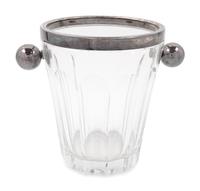 An English Silver Mounted Cut-Glass Wine Cooler and Undertray