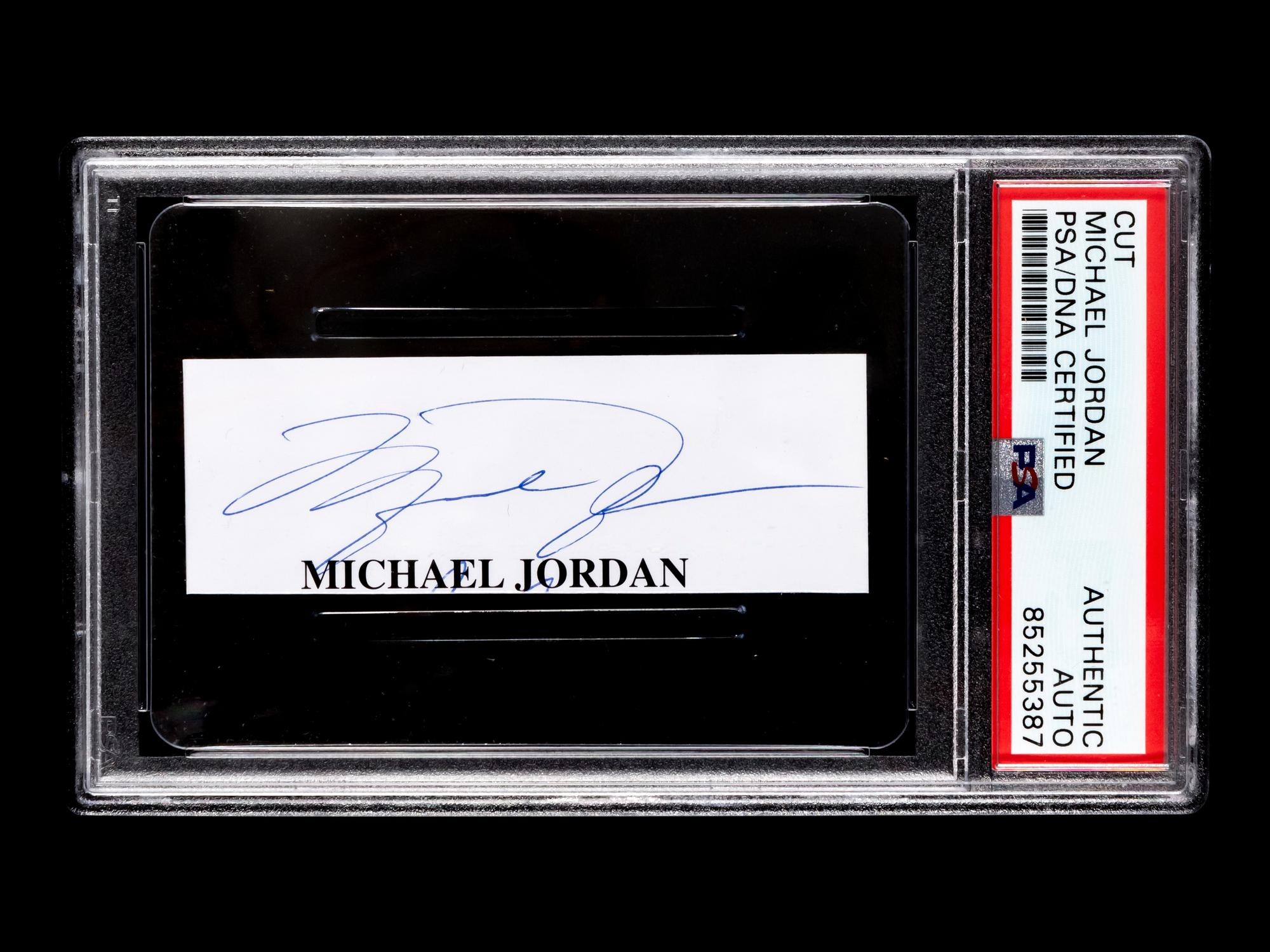 A Michael Jordan Signed Autograph Cut (PSA)