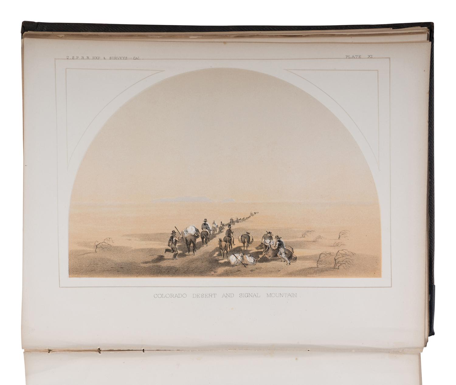 [AMERICANA - PACIFIC RAILROAD SURVEY]. Reports of Explorations and Surveys, to Ascertain the Most Practicable and Economical Route for a Railroad from the Mississippi River to the Pacific Ocean... Washington, D.C.: Beverley Tucker, A.O.P. Nicholson, Thomas H. Ford, 1855-1860.