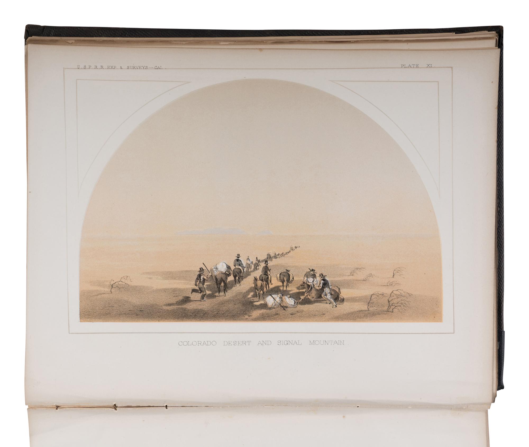 [AMERICANA - PACIFIC RAILROAD SURVEY]. Reports of Explorations and Surveys, to Ascertain the Most Practicable and Economical Route for a Railroad from the Mississippi River to the Pacific Ocean... Washington, D.C.: Beverley Tucker, A.O.P. Nicholson, Thomas H. Ford, 1855-1860.