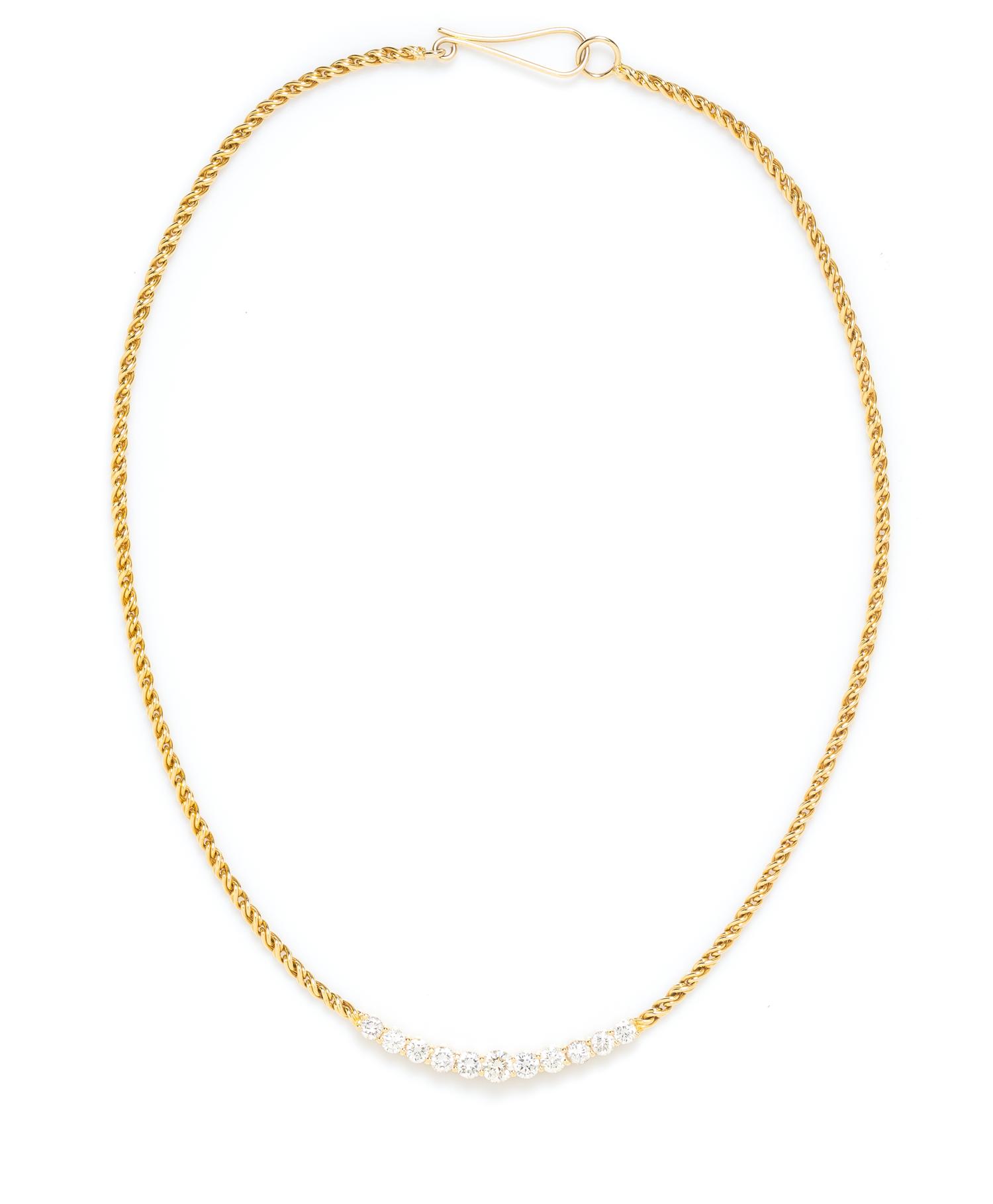 A Yellow Gold and Diamond Necklace, 13.40 dwts.