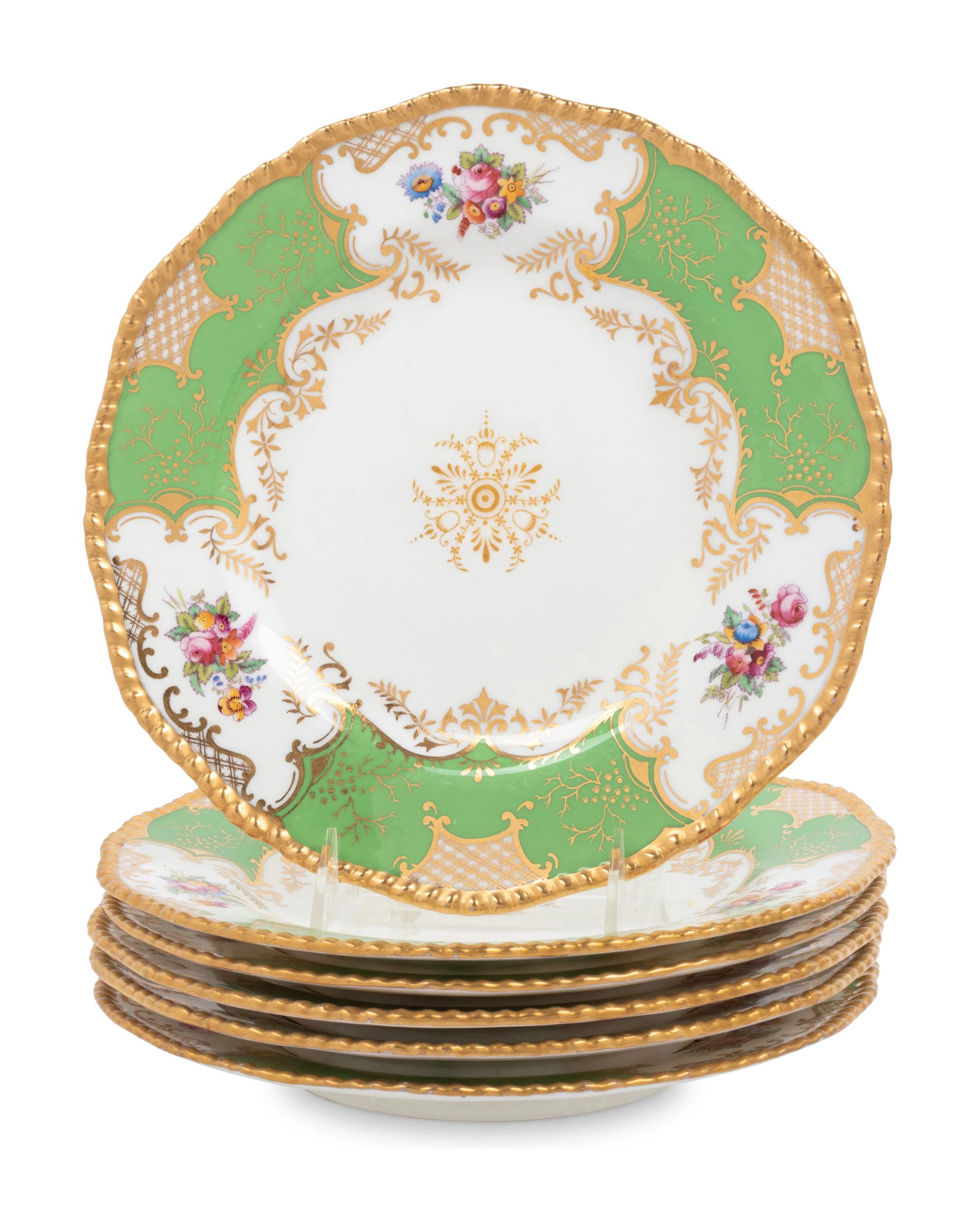 A Group of Coalport Porcelain Dessert Service Articles