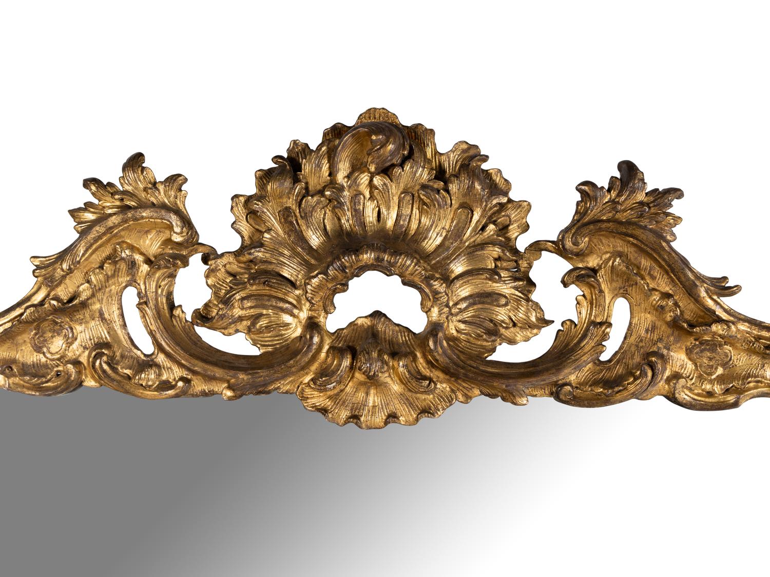 A George II Giltwood Overmantel Mirror