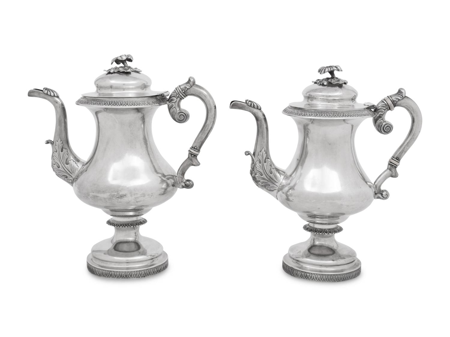 Two American Silver Coffee Pots
