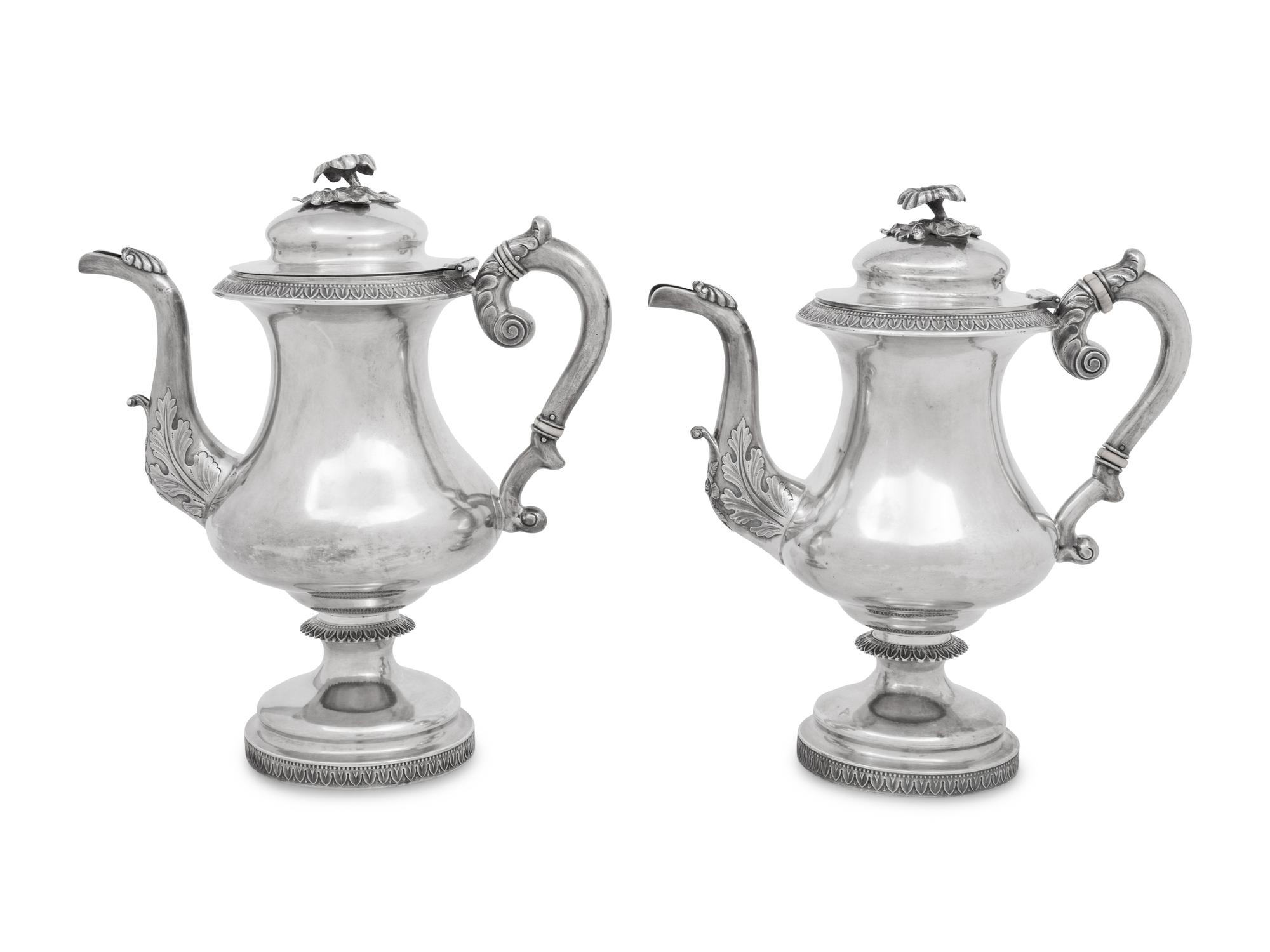 Two American Silver Coffee Pots