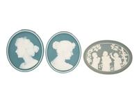 Five Mettlach Pate-sur-pate Phanolith Plaques