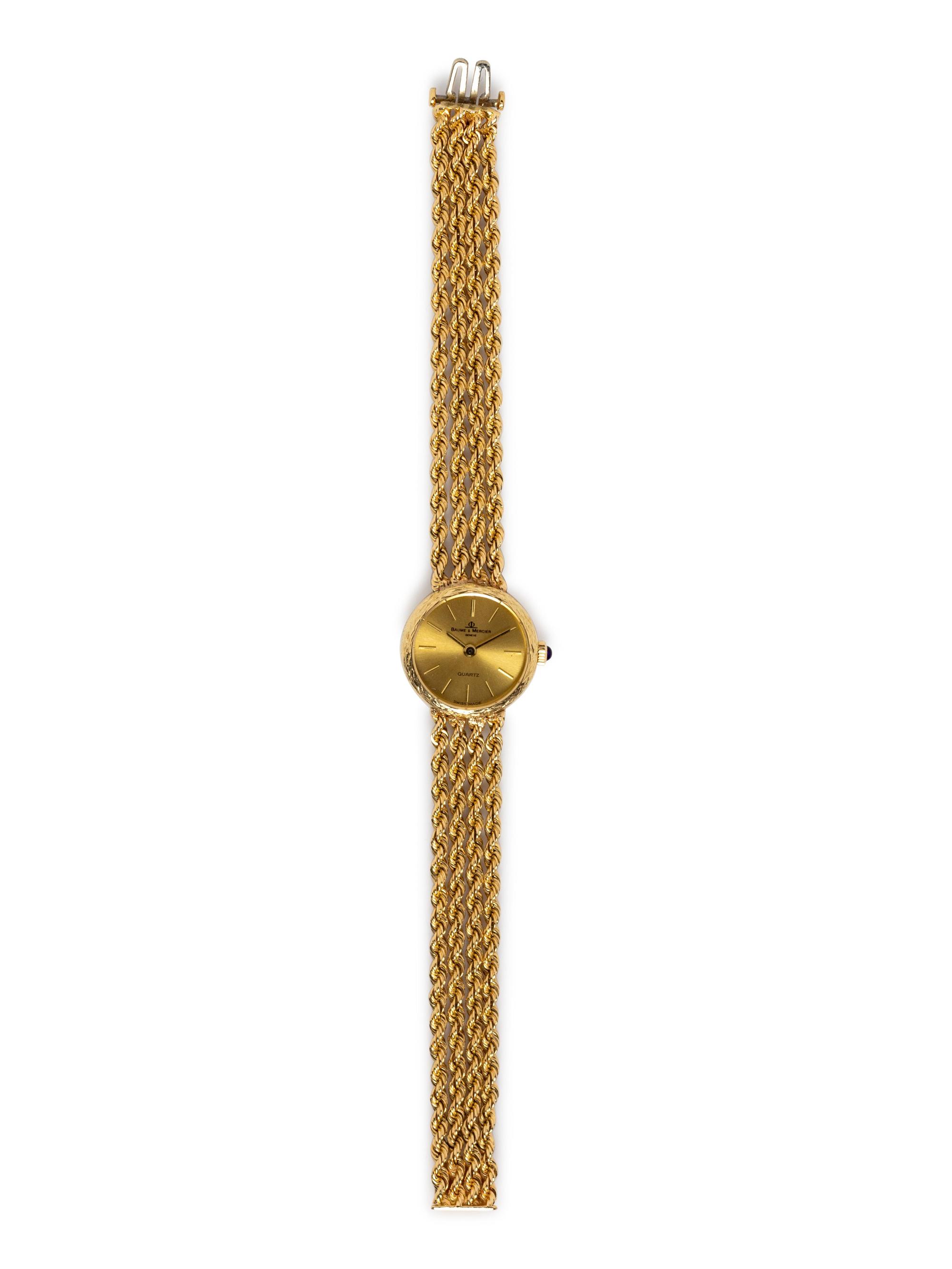 A 14 Karat Yellow Gold Wristwatch, Baume & Mercier,