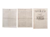 [CIVIL WAR]. A group of 7 war-date newspapers reporting on matters involving slavery and African American troops, highlighted by coverage of the 54th Massachusetts Infantry's actions at Battery Wagner. 1862-1864.