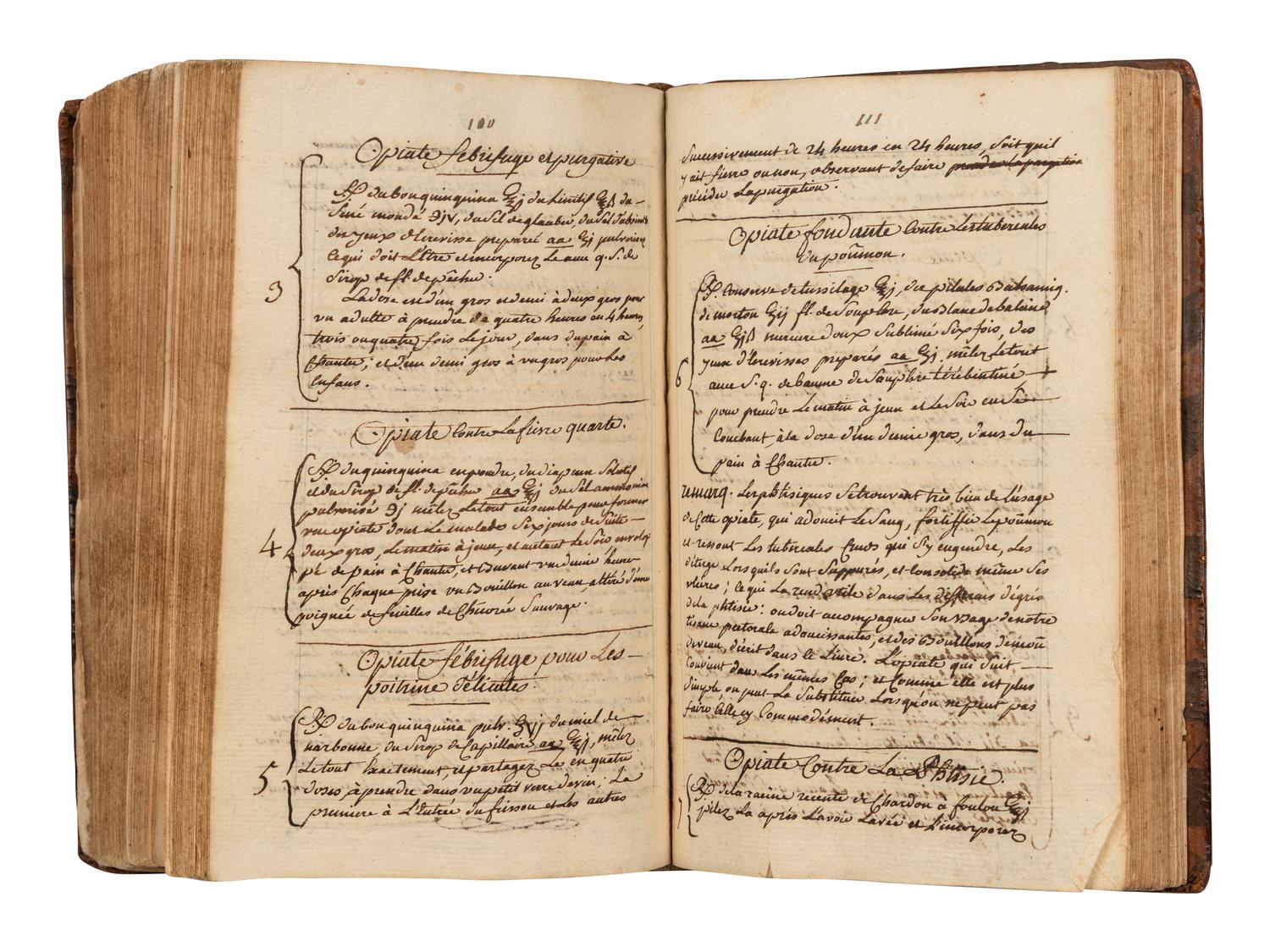 [MANUSCRIPT—MEDICINE]. [GANNERON]. “Manuel pratique de medecine pratique… Compose par les soins, et a l'usage du sieur Ganneron ancien chirurgien-major d'infanterie m[ai]tre en l'art de chirurgie aggrege a Dijon en 1760 consultant en l'une et l'autre partie de la medecine-pratique.” [France, Dijon?], 1760.