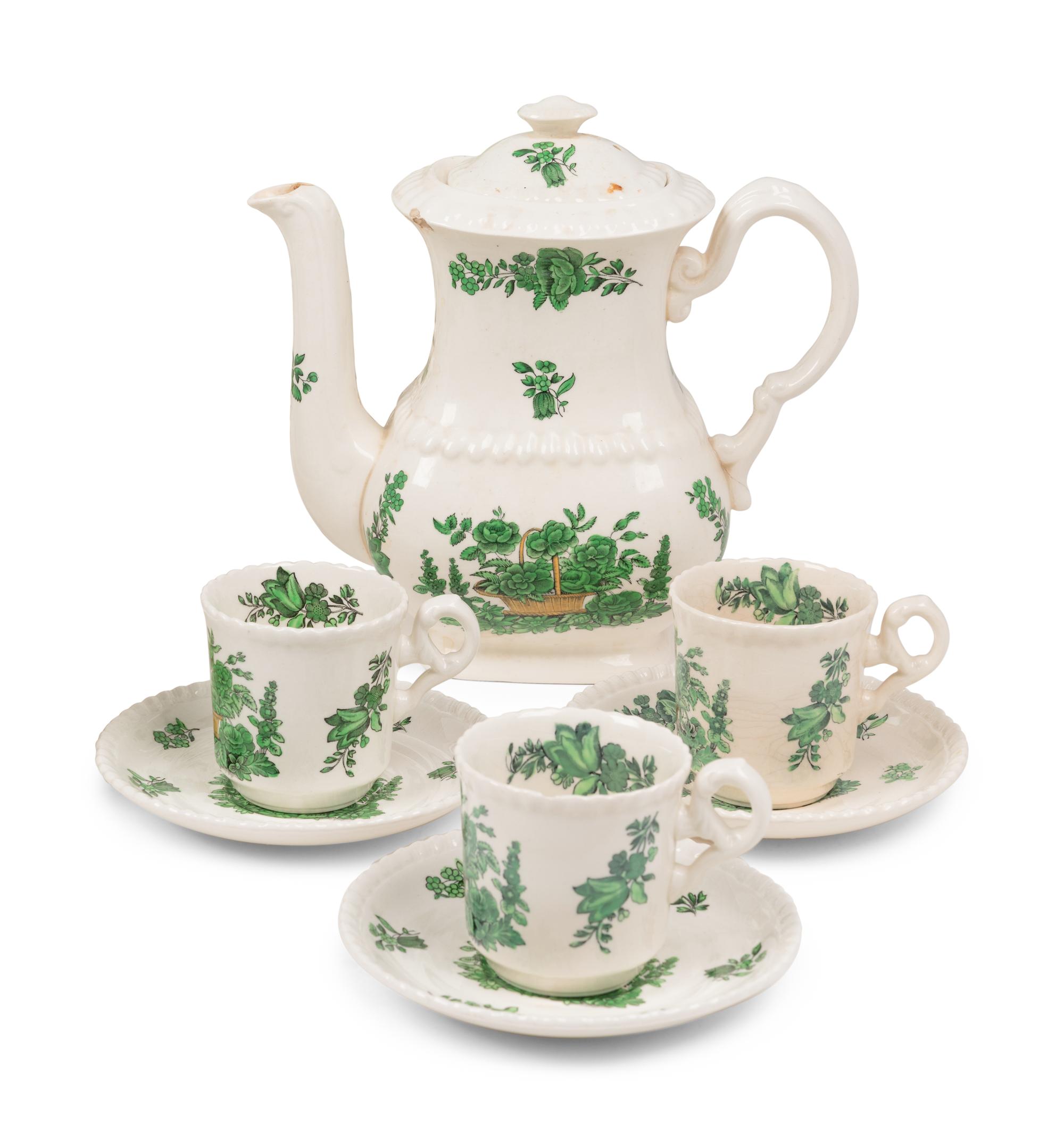 A Spode Green Basket Dinner Service