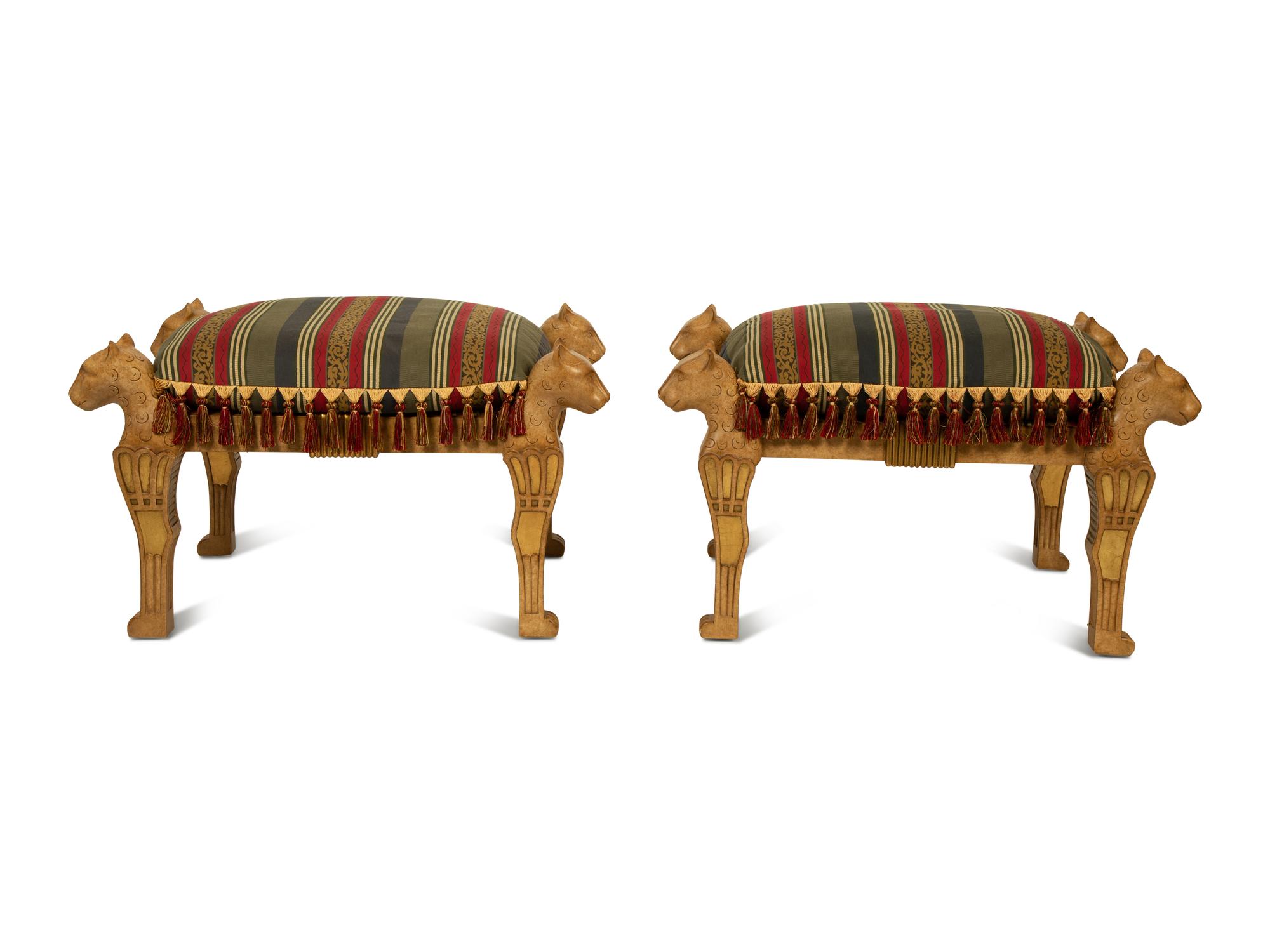 A Pair of Marge Carson Cheetah Benches — 20TH CENTURY