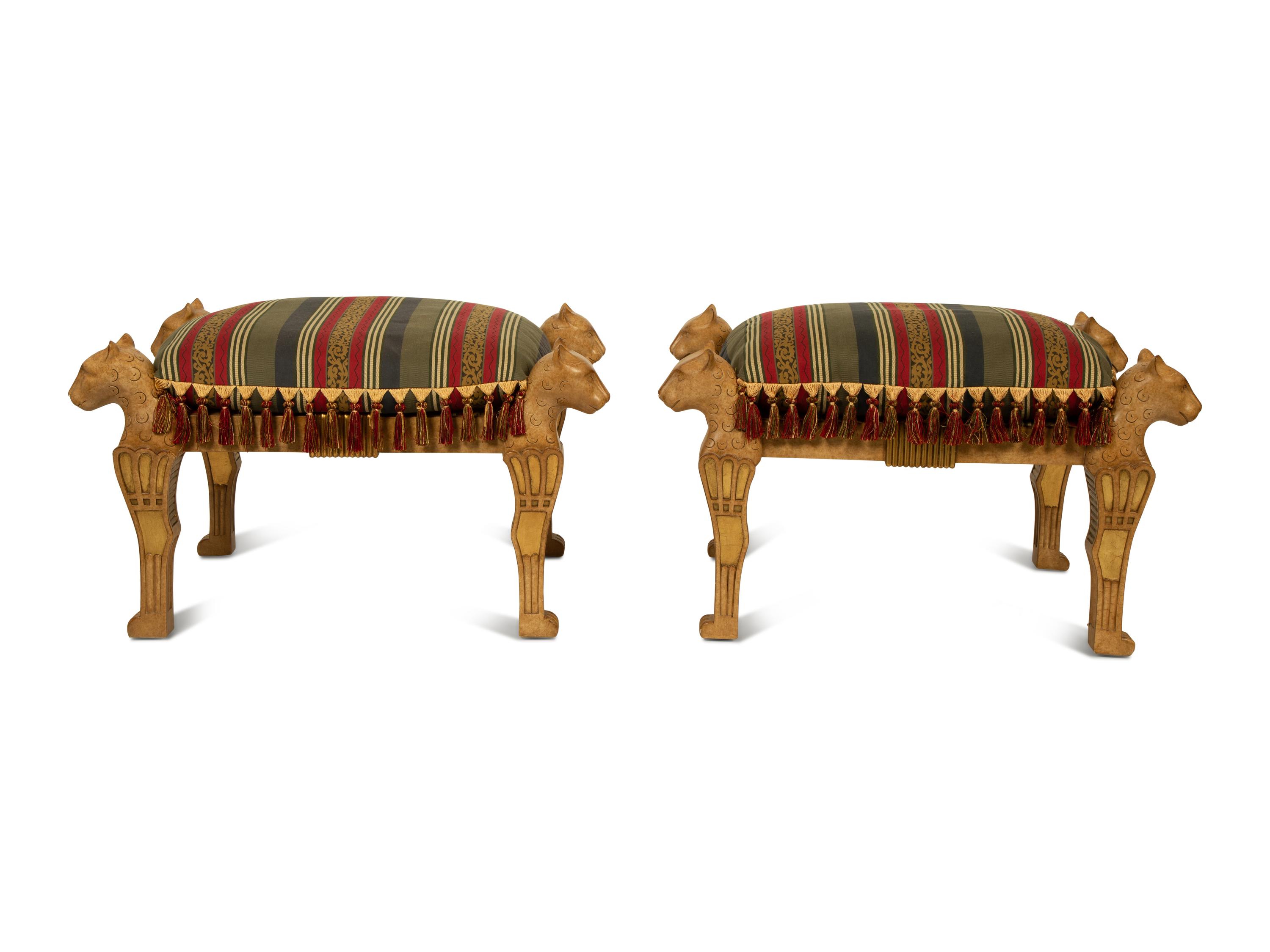 A Pair of Marge Carson Cheetah Benches — 20TH CENTURY