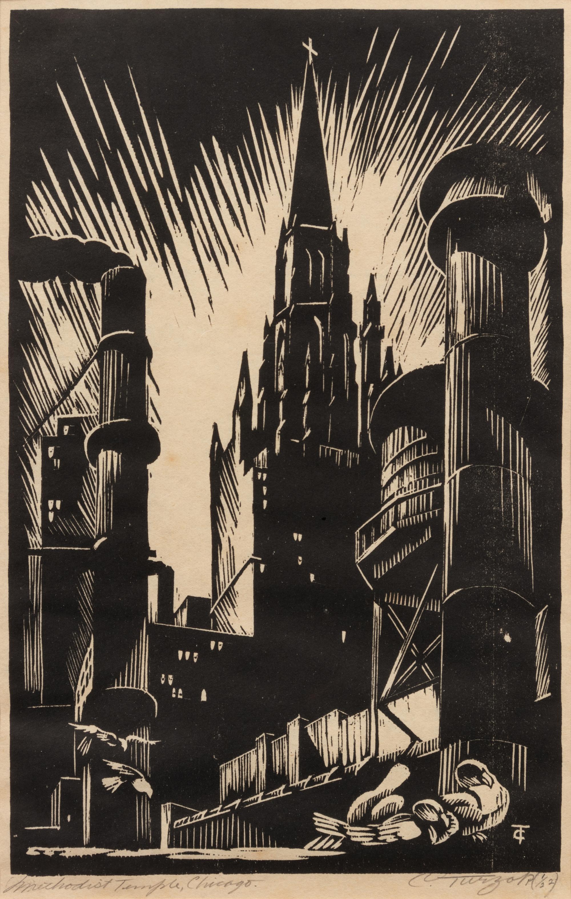 A pair of prints ( Merchandise Mart; Methodist Church )