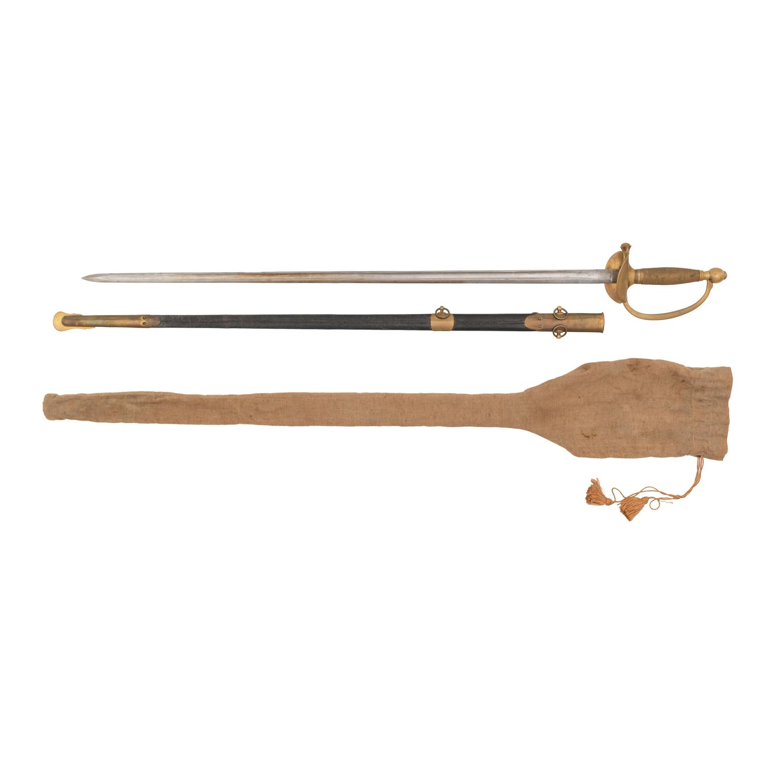 1864 Dated Ames U.S. Model 1840 NCO Sword with Scabbard & Cloth Bag