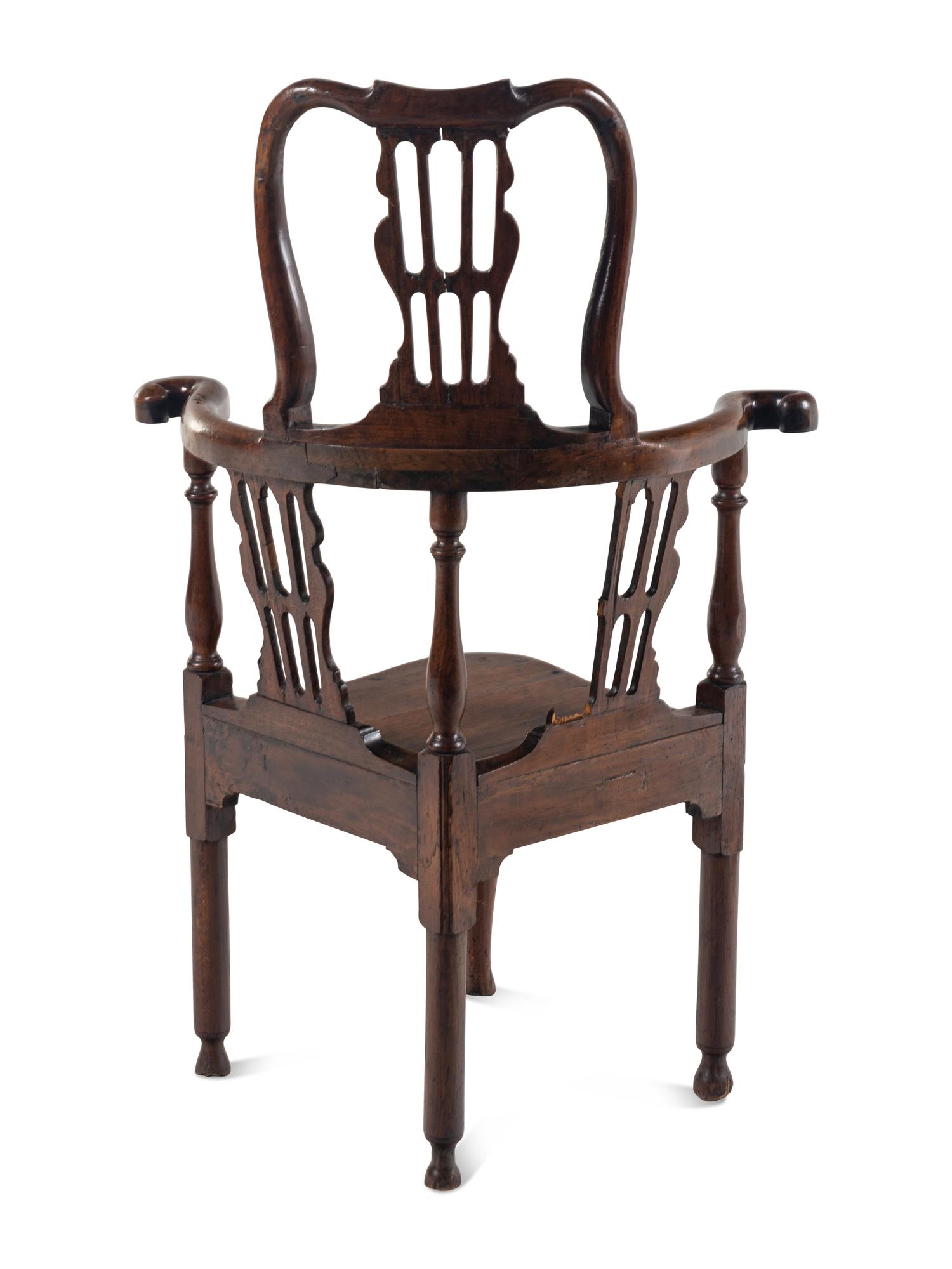 A George III Elm Corner Chair
