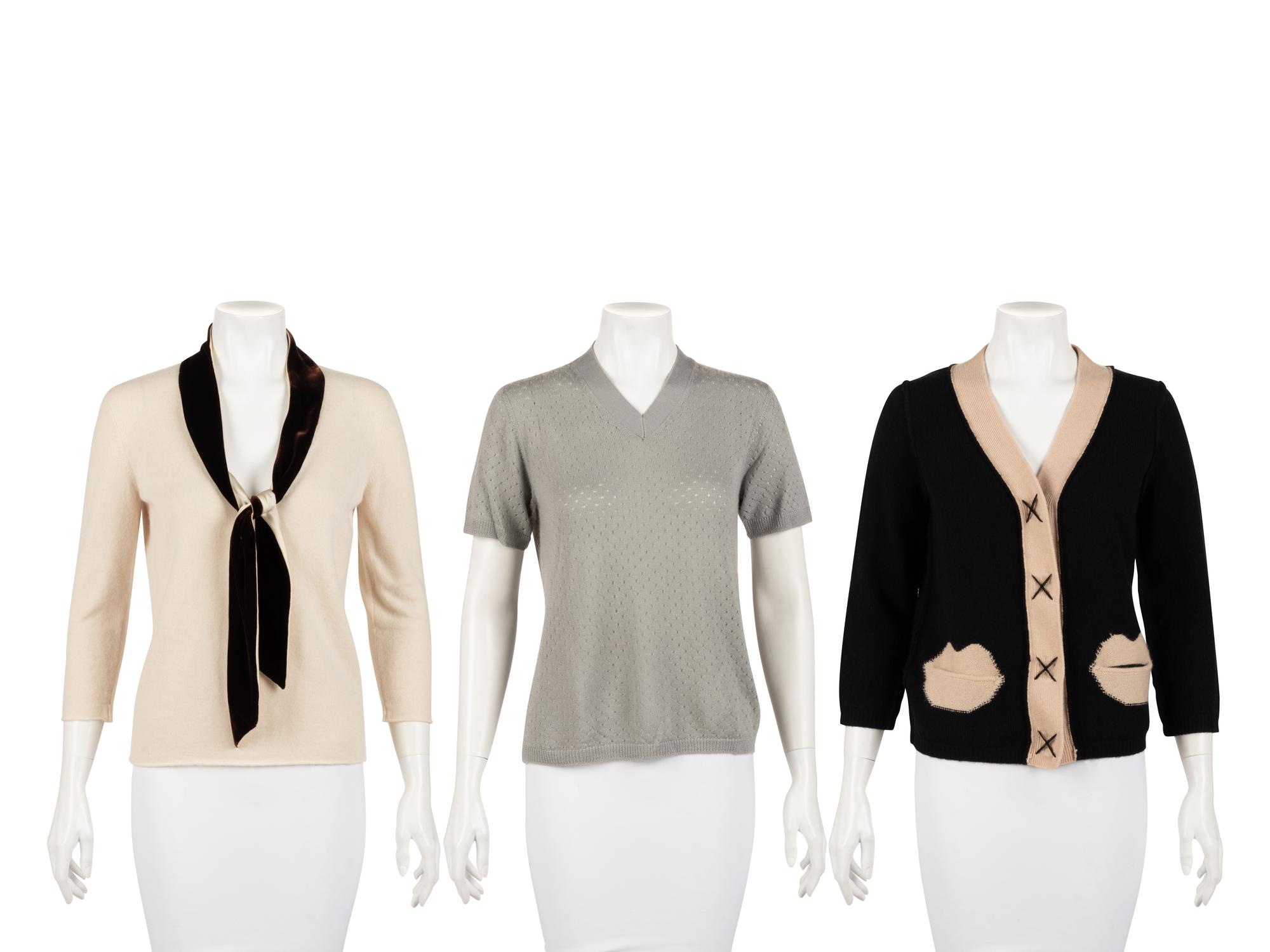 Three Designer Knit Tops: Two Armani, One Thor & Nema, 2000s