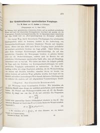 HEISENBERG, Werner (1901-1976), Max BORN (1882-1970), and Pascual JORDAN (1902-1980). “Zur Quantenmechanik.” In: Zeitschrift für Physik , Vol. 35, pp.557-615. Berlin: Julius Springer, February 4, 1926.