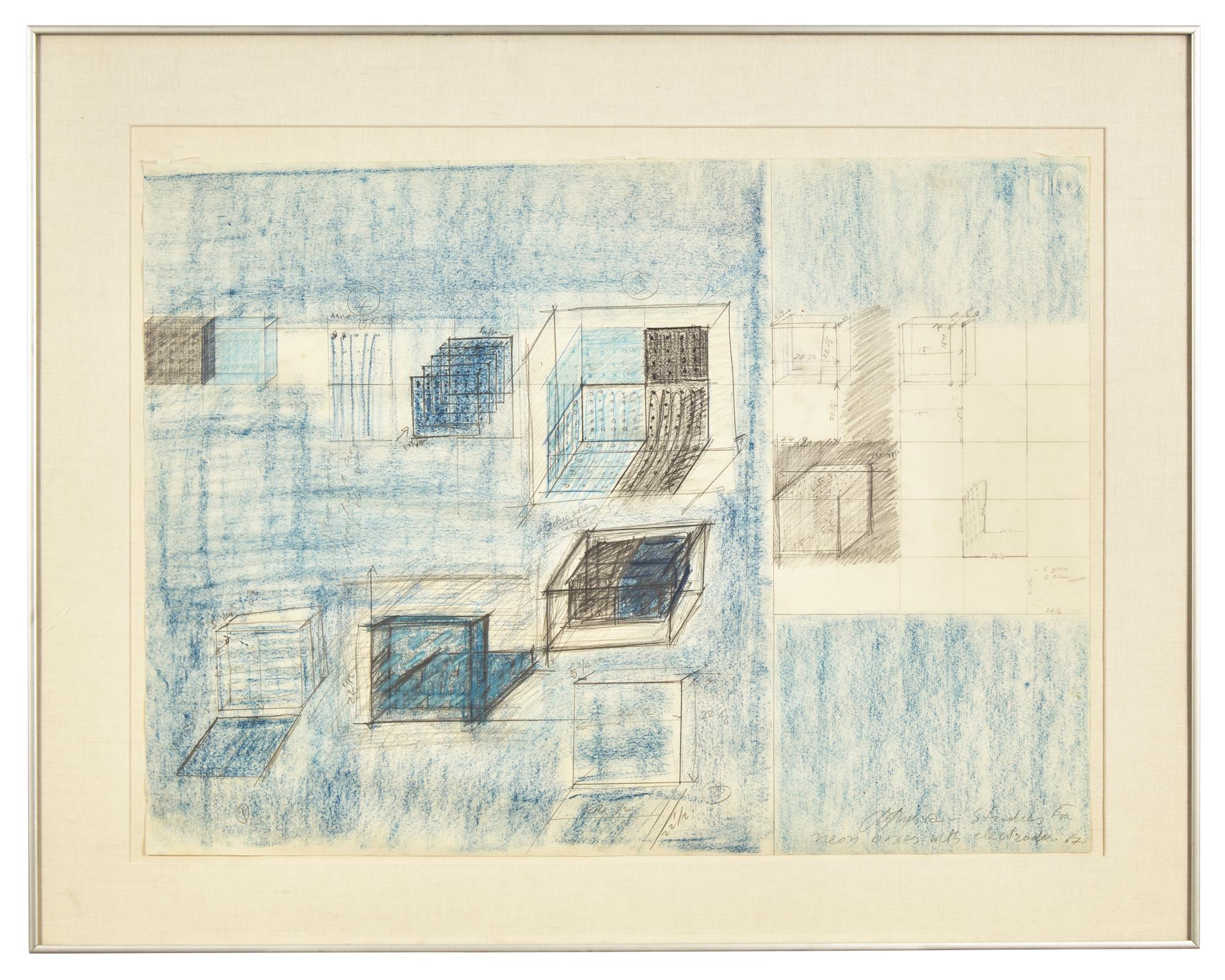 Two Works: Studies for Neon Boxes with Electrodes, 1967 ; together with Crossword Puzzles (2)