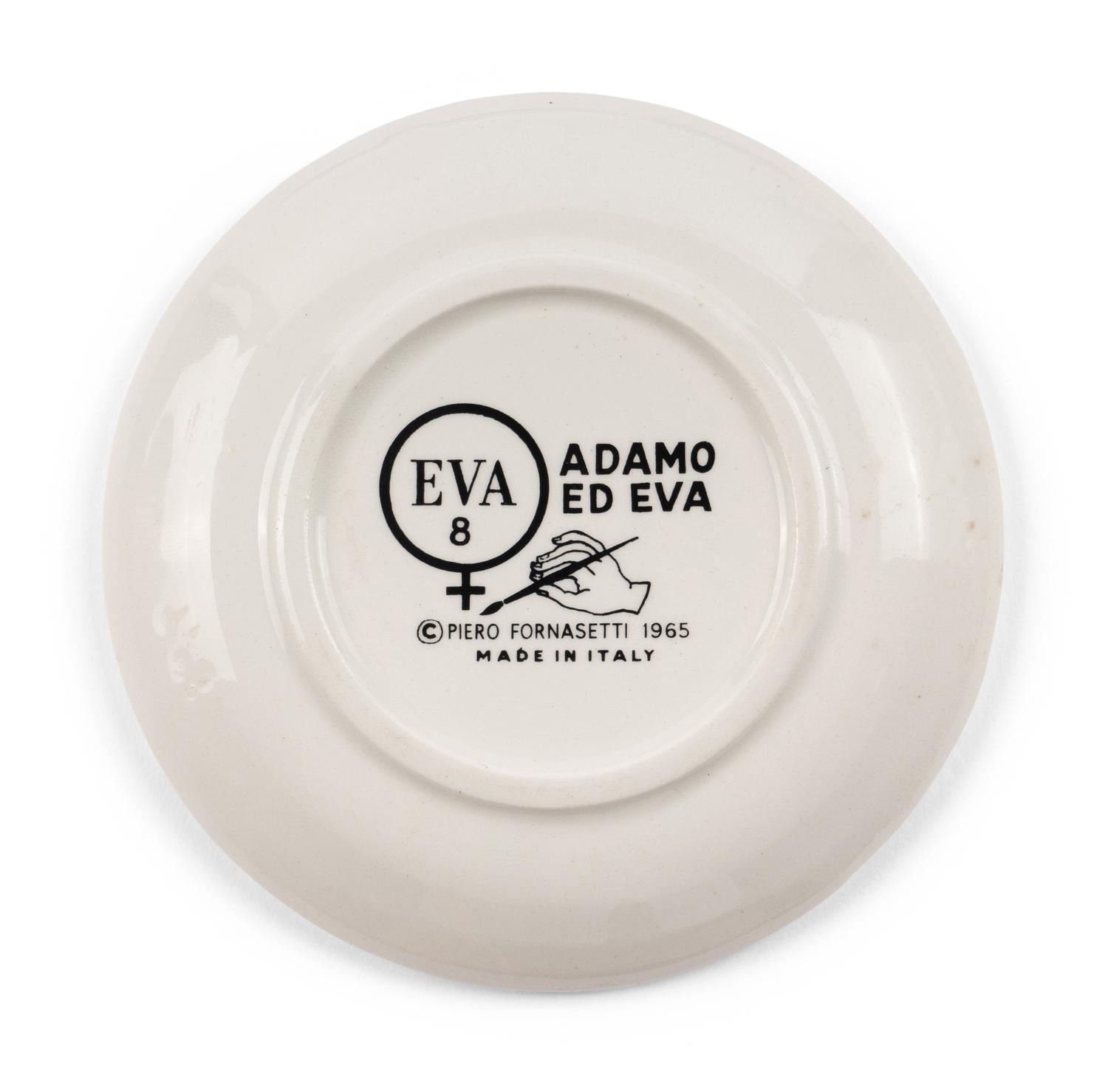Set of Eight Eve Coasters Fornasetti Milano, Italy