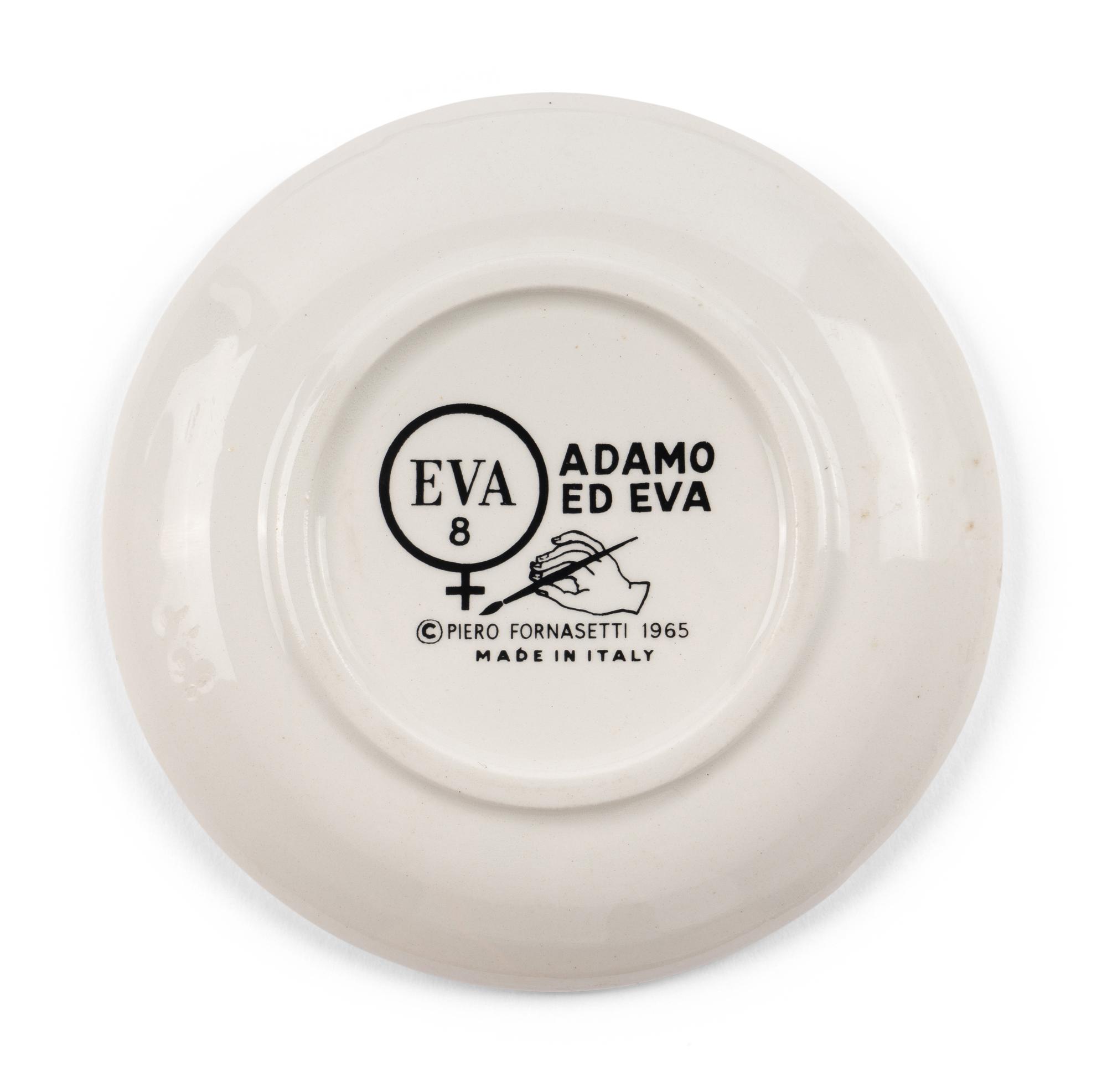 Set of Eight Eve Coasters Fornasetti Milano, Italy