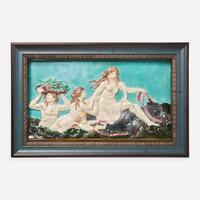 A Wedgwood Majolica "Sea Nymph Riding Dolphins" Plaque After Clodion (1738-1814) UK, 1870s
