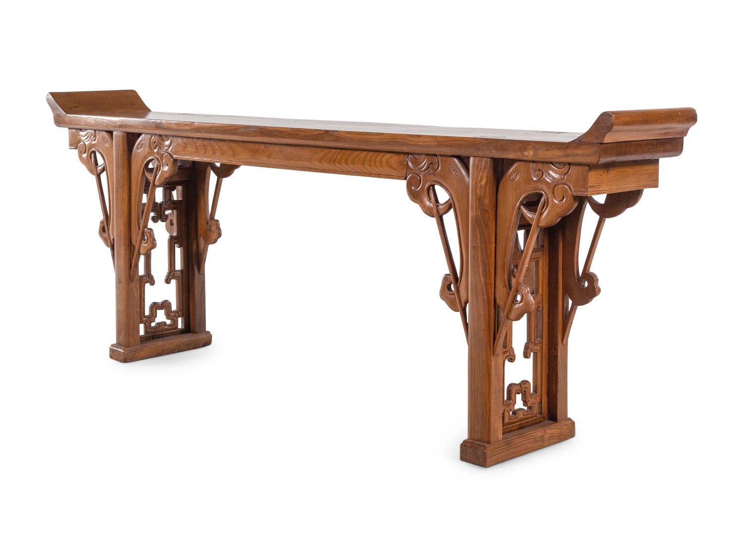 A Large Chinese Softwood 'Elephant' Altar Table, Qiaotou'an