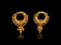 A Pair of Parthian Gold Hollow Earrings