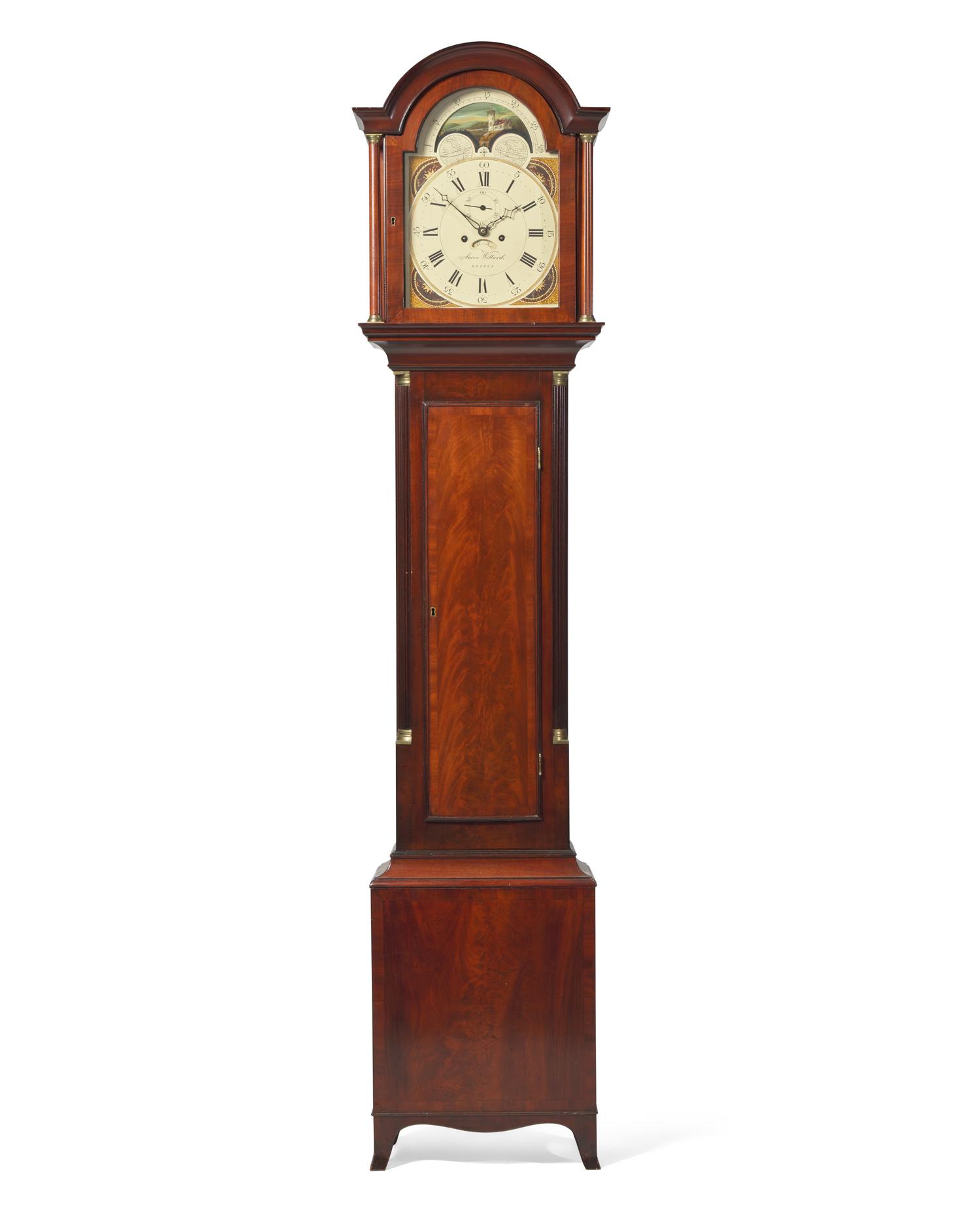 A Federal Mahogany And Brass Tall Case Clock